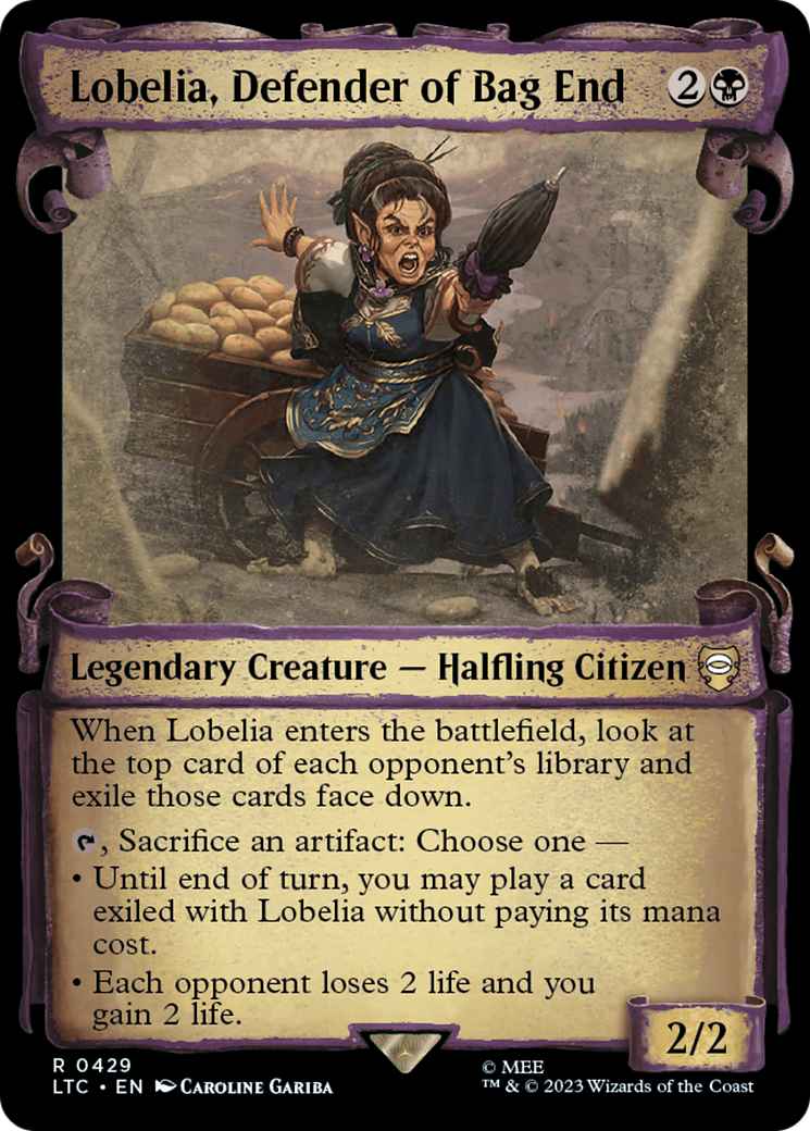 Lobelia, Defender of Bag End [The Lord of the Rings: Tales of Middle-Earth Commander Showcase Scrolls] | Tabernacle Games