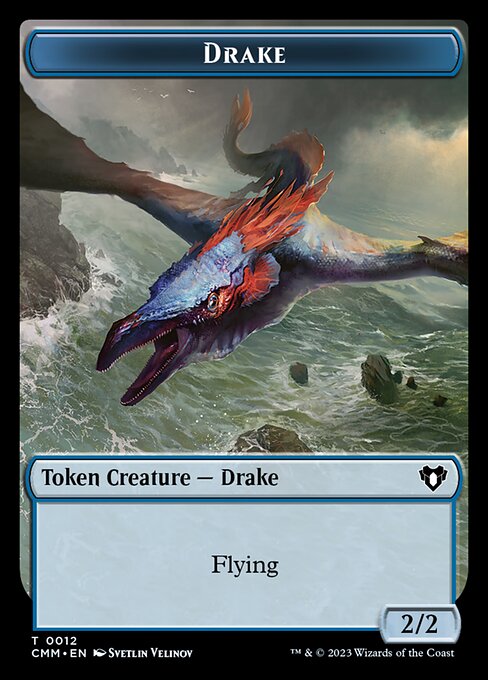 Spirit (0010) // Drake Double-Sided Token [Commander Masters Tokens] | Tabernacle Games