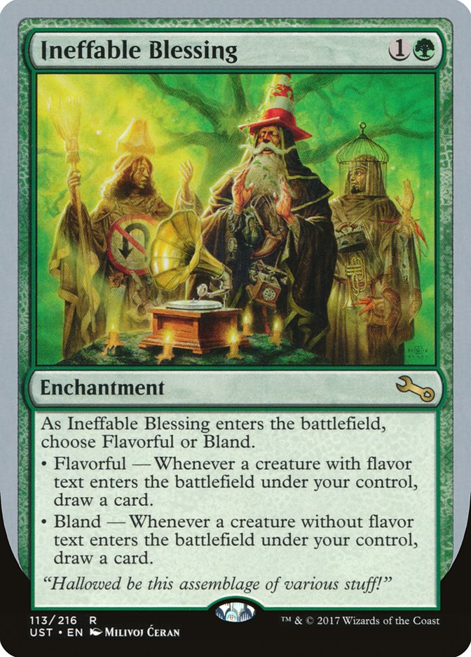 Ineffable Blessing ("choose Flavorful or Bland") [Unstable] | Tabernacle Games