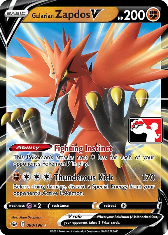 Galarian Zapdos V (080/198) [Prize Pack Series One] | Tabernacle Games