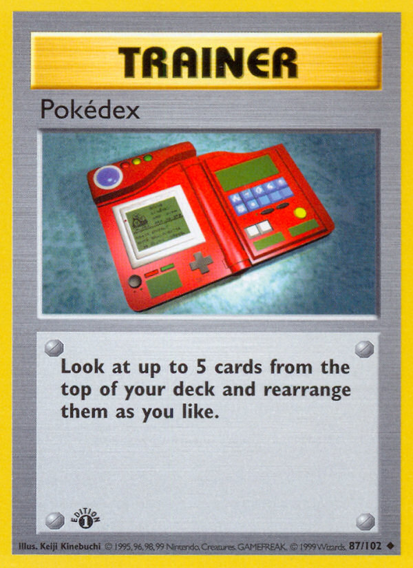 Pokedex (87/102) (Shadowless) [Base Set 1st Edition] | Tabernacle Games