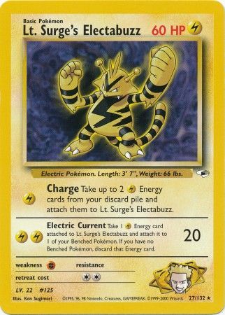 Lt. Surge's Electabuzz (27/132) [Gym Heroes Unlimited] | Tabernacle Games