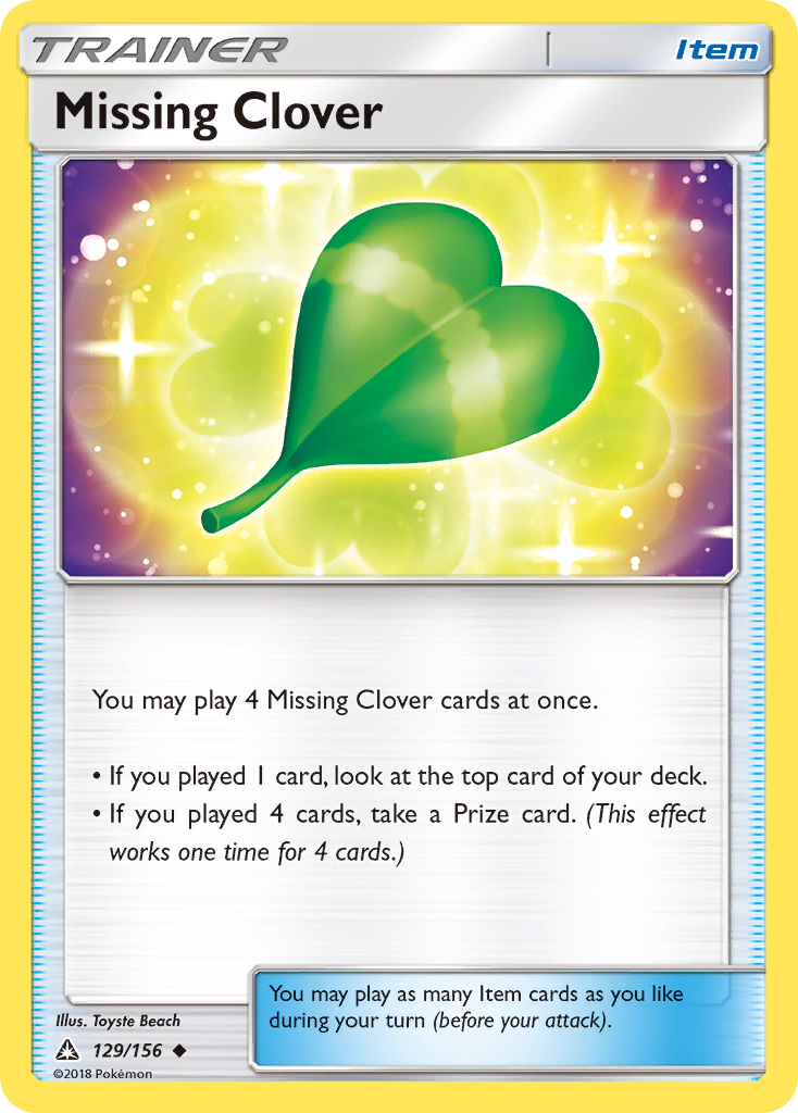 Missing Clover (129/156) [Sun & Moon: Ultra Prism] | Tabernacle Games