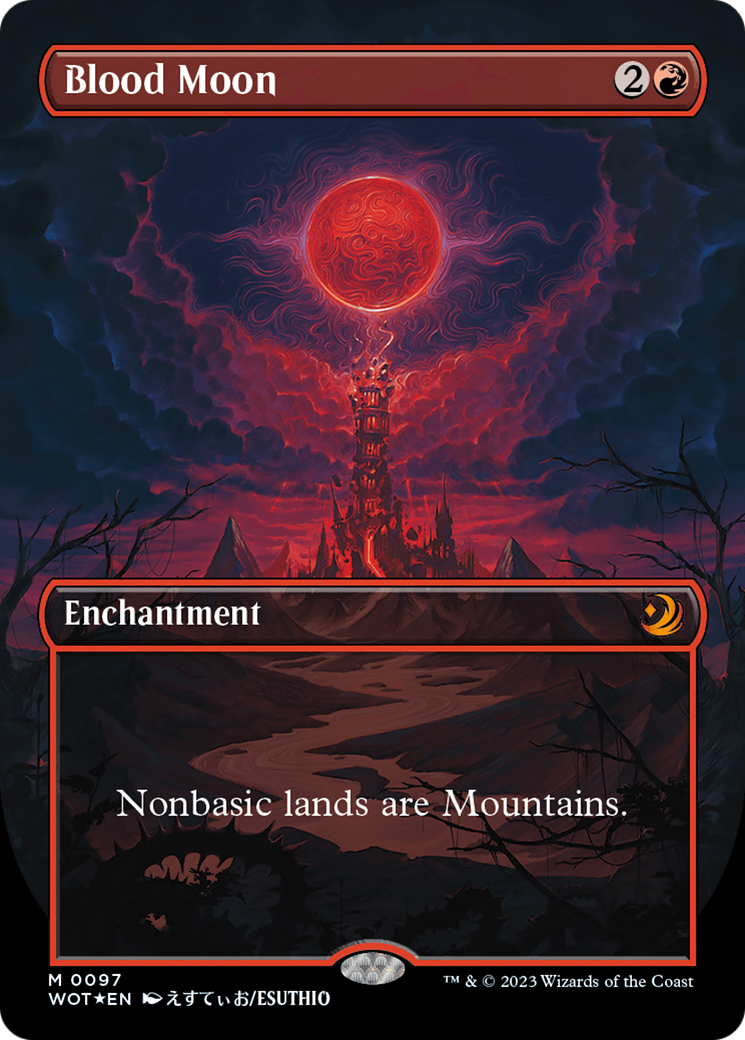 Blood Moon (Anime Borderless) (Confetti Foil) [Wilds of Eldraine: Enchanting Tales] | Tabernacle Games