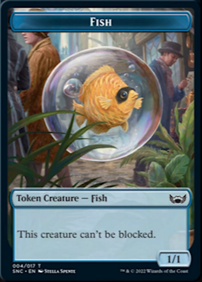 Clue // Fish Double-sided Token [Streets of New Capenna Commander Tokens] | Tabernacle Games