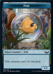 Clue // Fish Double-sided Token [Streets of New Capenna Commander Tokens] | Tabernacle Games