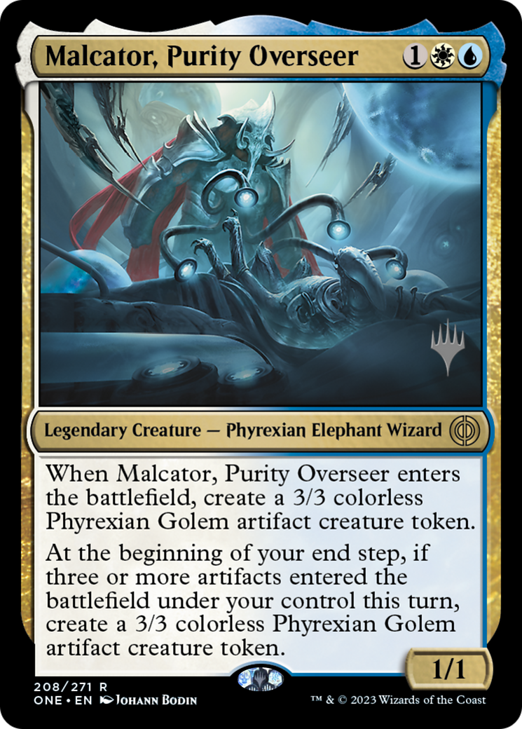 Malcator, Purity Overseer (Promo Pack) [Phyrexia: All Will Be One Promos] | Tabernacle Games
