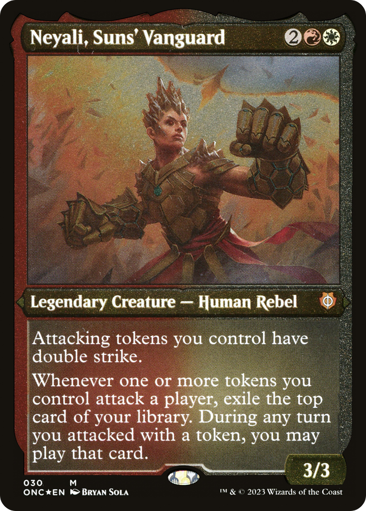 Neyali, Suns' Vanguard (Foil Etched) (Display Commander) [Phyrexia: All Will Be One Commander] | Tabernacle Games