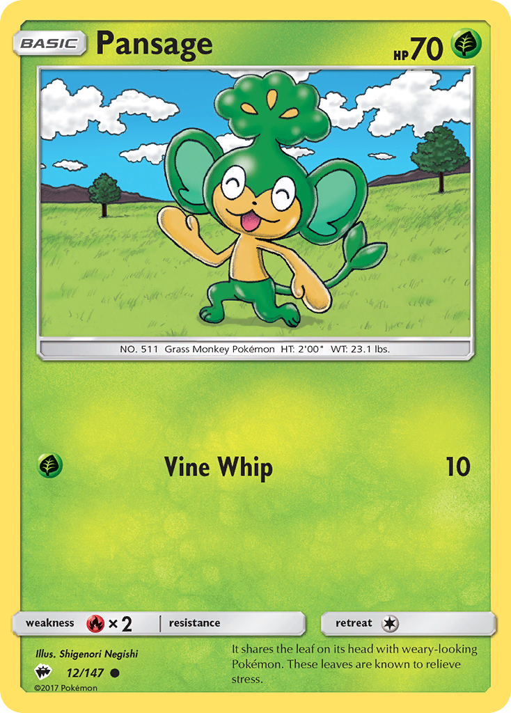 Pansage (12/147) [Sun & Moon: Burning Shadows] | Tabernacle Games