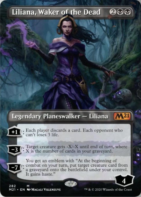 Liliana, Waker of the Dead (Borderless) [Core Set 2021] | Tabernacle Games