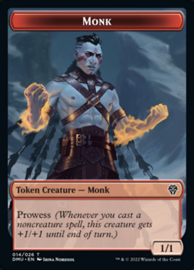Soldier // Monk Double-sided Token [Dominaria United Tokens] | Tabernacle Games