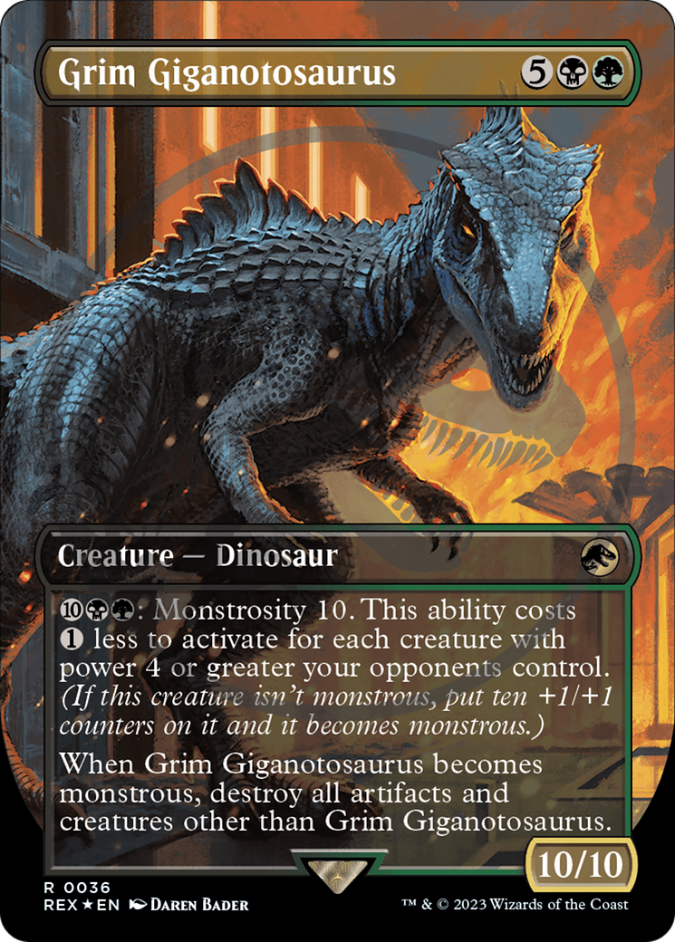 Grim Giganotosaurus Emblem (Borderless) [Jurassic World Collection Tokens] | Tabernacle Games