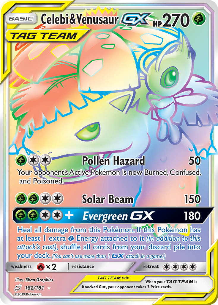 Celebi & Venusaur GX (182/181) [Sun & Moon: Team Up] | Tabernacle Games