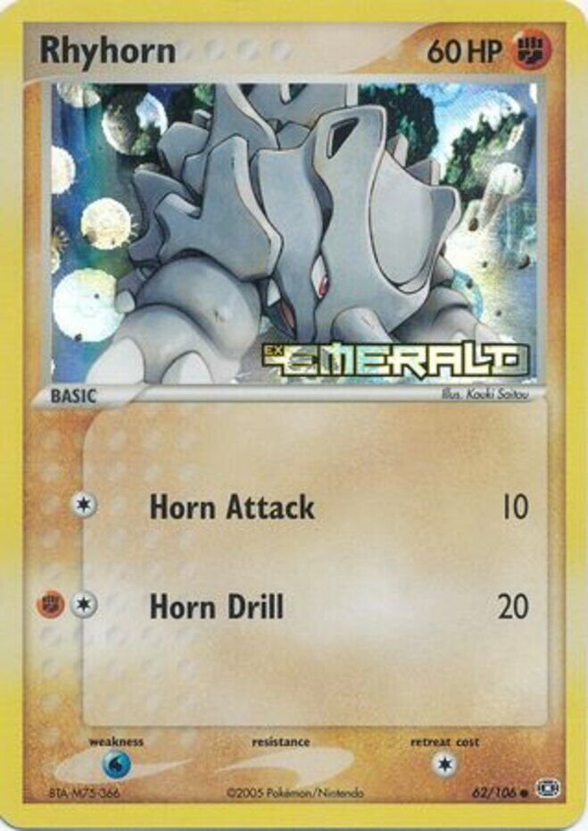 Rhyhorn (62/106) (Stamped) [EX: Emerald] | Tabernacle Games