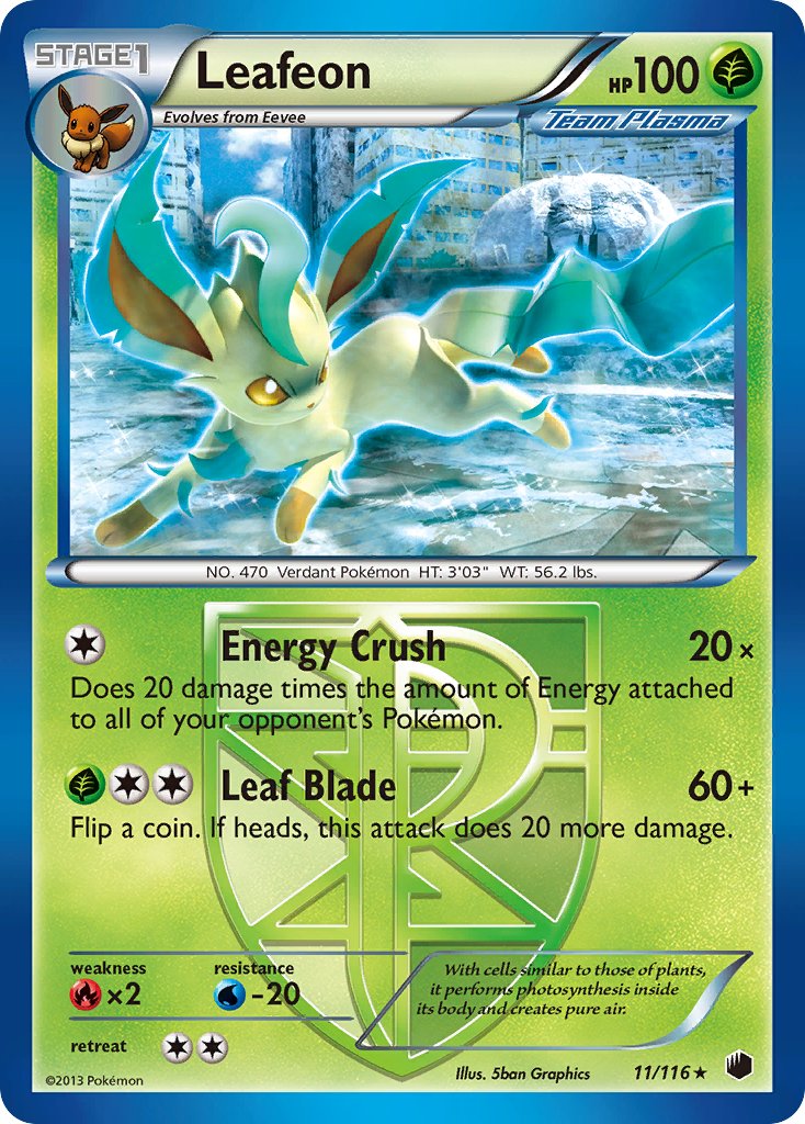 Leafeon (11/116) (Theme Deck Exclusive) [Black & White: Plasma Freeze] | Tabernacle Games