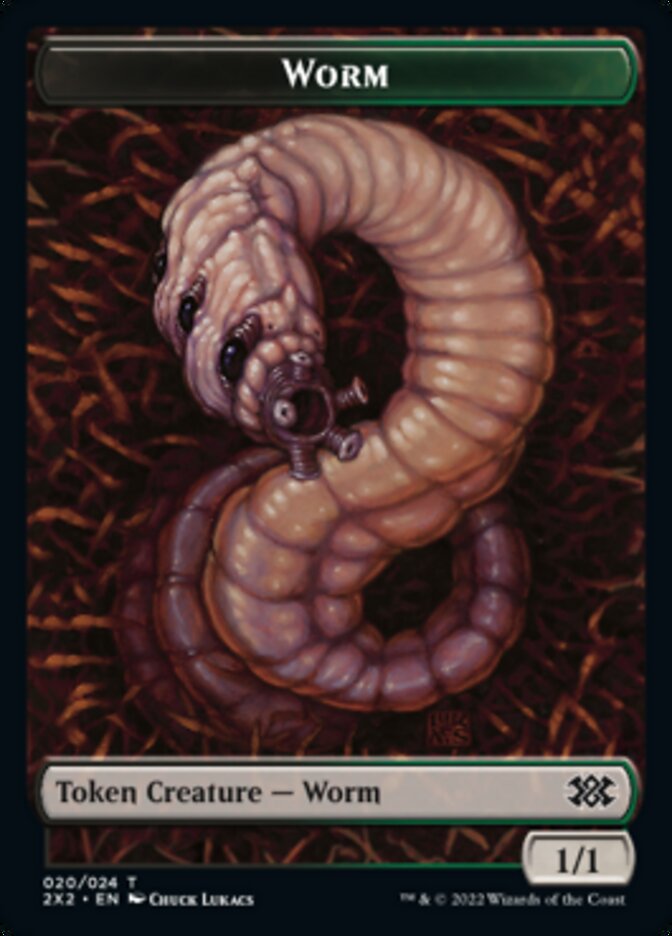 Worm // Soldier Double-sided Token [Double Masters 2022 Tokens] | Tabernacle Games