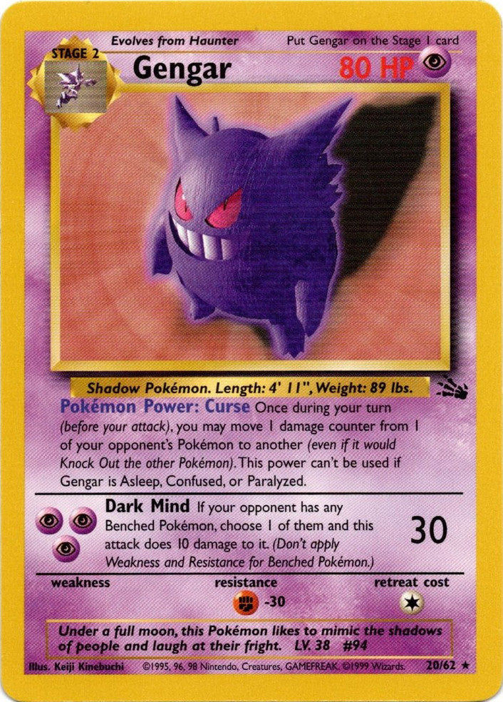 Gengar (20/62) [Fossil Unlimited] | Tabernacle Games