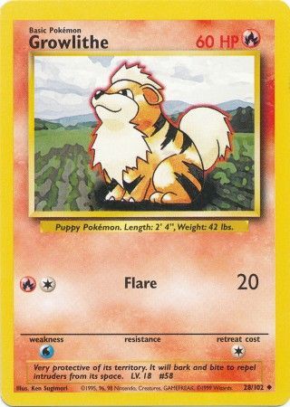 Growlithe (28/102) [Base Set Unlimited] | Tabernacle Games