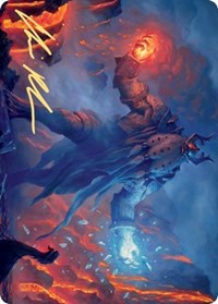 Aegar, the Freezing Flame (Gold-Stamped Signature) [Kaldheim: Art Series] | Tabernacle Games