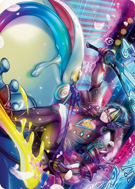 Tatsunari, Toad Rider Art Card [Kamigawa: Neon Dynasty Art Series] | Tabernacle Games