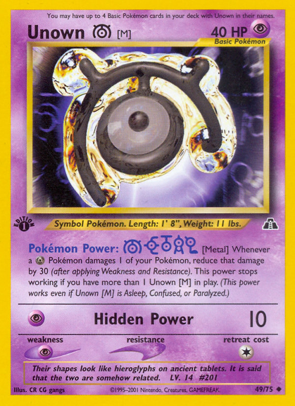 Unown [M] (49/75) [Neo Discovery 1st Edition] | Tabernacle Games