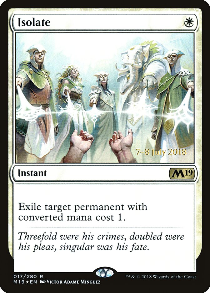 Isolate  [Core Set 2019 Prerelease Promos] | Tabernacle Games
