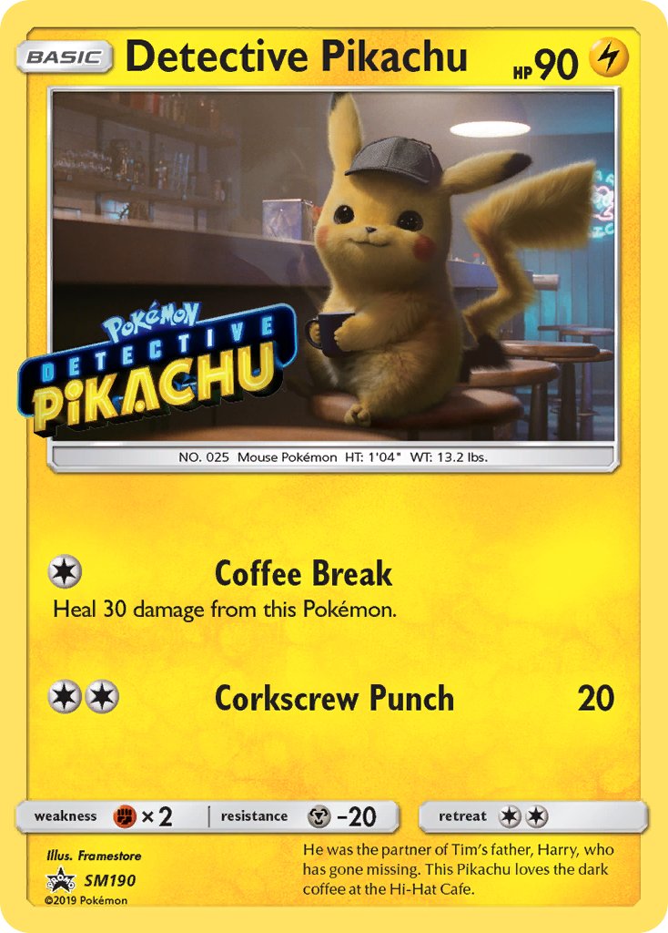 Detective Pikachu (SM190) (Stamped) [Sun & Moon: Black Star Promos] | Tabernacle Games