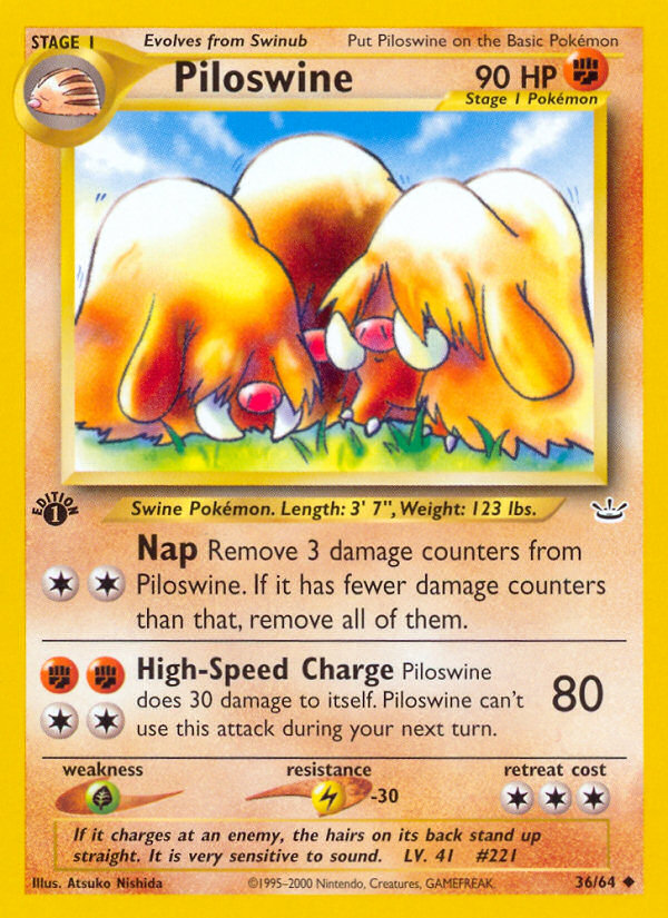 Piloswine (36/64) [Neo Revelation 1st Edition] | Tabernacle Games