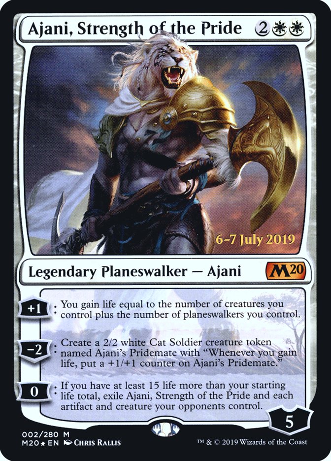 Ajani, Strength of the Pride  [Core Set 2020 Prerelease Promos] | Tabernacle Games