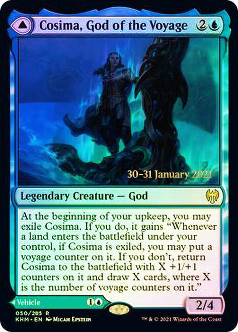 Cosima, God of the Voyage // The Omenkeel  [Kaldheim Prerelease Promos] | Tabernacle Games