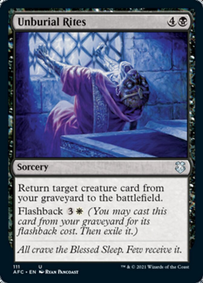 Unburial Rites [Dungeons & Dragons: Adventures in the Forgotten Realms Commander] | Tabernacle Games