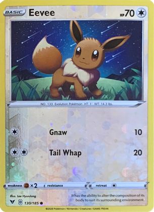 Eevee (130/185) (Reverse Cosmos Holo) [Sword & Shield: Vivid Voltage] | Tabernacle Games
