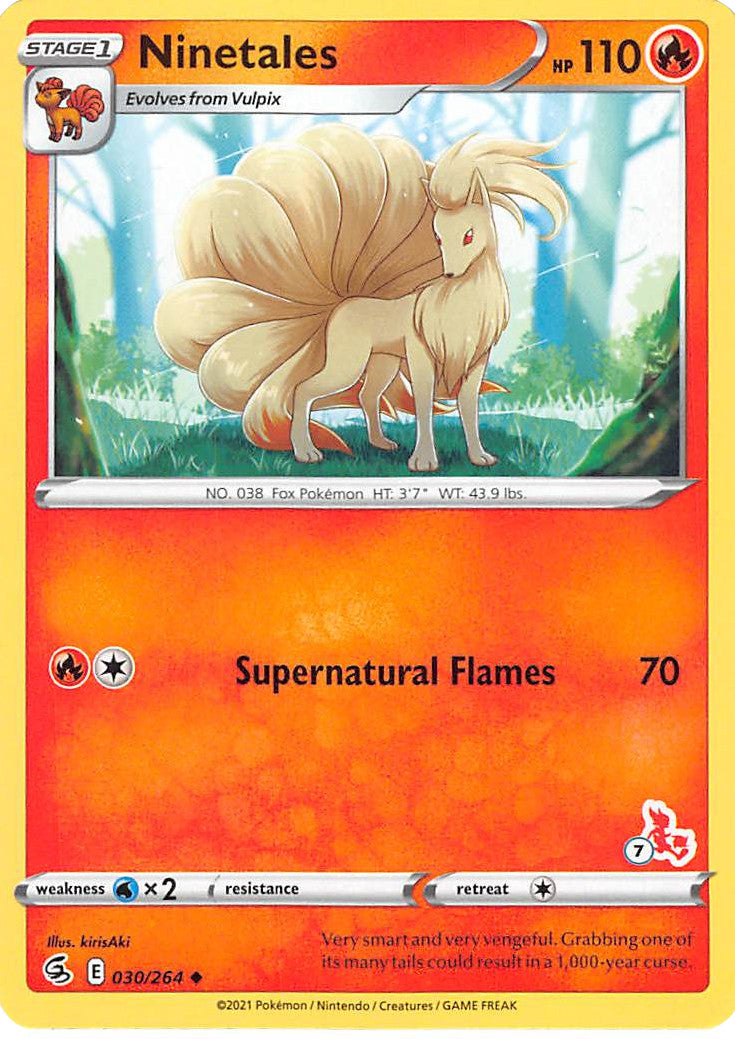 Ninetales (30/264) (Cinderace Stamp #7) [Battle Academy 2022] | Tabernacle Games