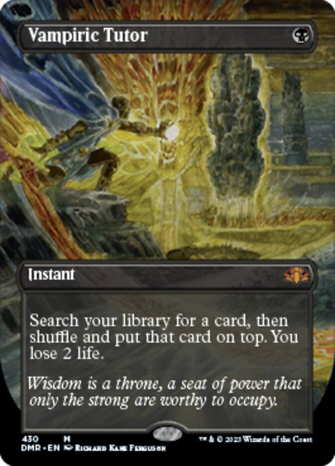 Vampiric Tutor (Borderless Alternate Art) [Dominaria Remastered] | Tabernacle Games