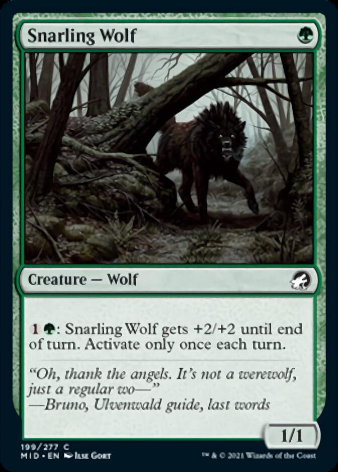 Snarling Wolf [Innistrad: Midnight Hunt] | Tabernacle Games