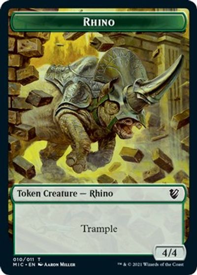 Rhino // Wolf Double-sided Token [Innistrad: Midnight Hunt Commander] | Tabernacle Games