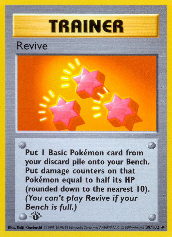 Revive (89/102) (Shadowless) [Base Set 1st Edition] | Tabernacle Games