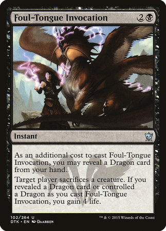 Foul-Tongue Invocation [Dragons of Tarkir] | Tabernacle Games