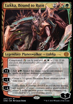 Lukka, Bound to Ruin (Promo Pack) [Phyrexia: All Will Be One Promos] | Tabernacle Games