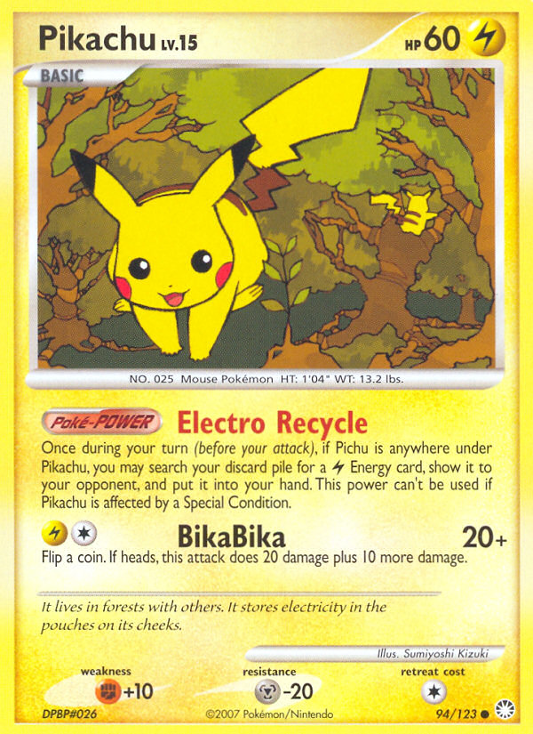 Pikachu (94/123) [Diamond & Pearl: Mysterious Treasures] | Tabernacle Games