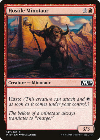 Hostile Minotaur [Core Set 2019] | Tabernacle Games