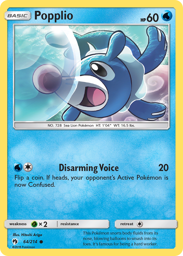 Popplio (64/214) [Sun & Moon: Lost Thunder] | Tabernacle Games