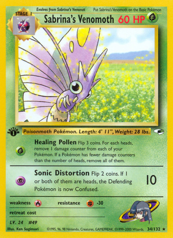 Sabrina's Venomoth (34/132) [Gym Heroes 1st Edition] | Tabernacle Games