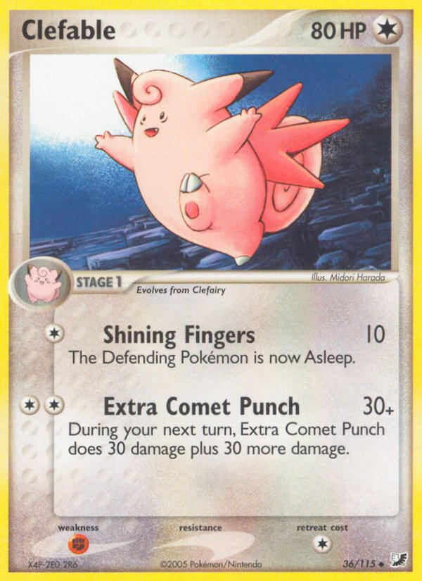 Clefable (36/115) [EX: Unseen Forces] | Tabernacle Games