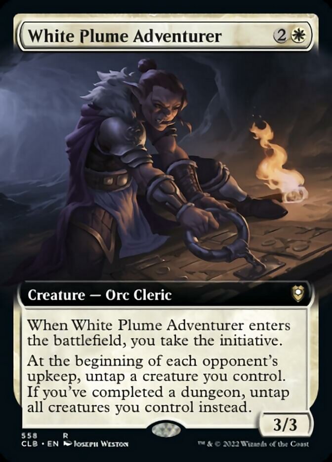 White Plume Adventurer (Extended Art) [Commander Legends: Battle for Baldur's Gate] | Tabernacle Games