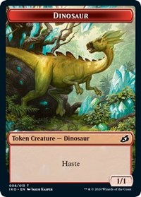 Dinosaur // Human Soldier (005) Double-sided Token [Ikoria: Lair of Behemoths Tokens] | Tabernacle Games