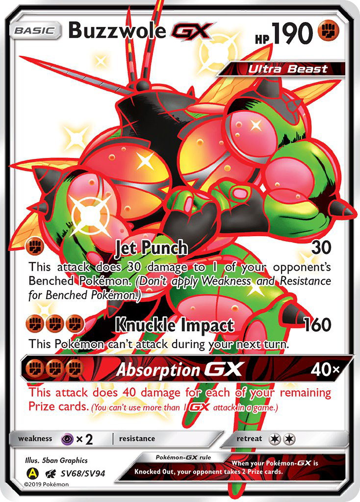 Buzzwole GX (SV68/SV94) [Sun & Moon: Hidden Fates - Shiny Vault] | Tabernacle Games