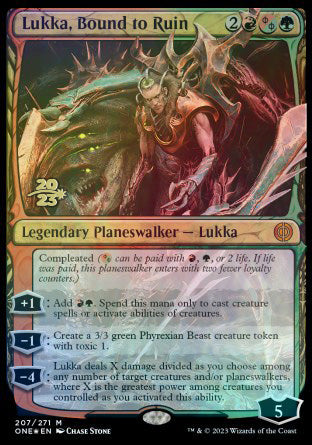 Lukka, Bound to Ruin [Phyrexia: All Will Be One Prerelease Promos] | Tabernacle Games