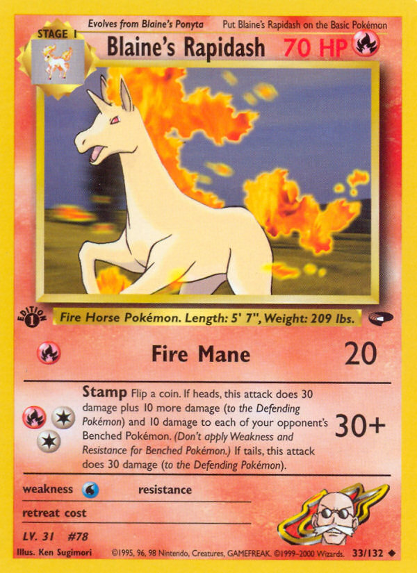 Blaine's Rapidash (33/132) [Gym Challenge 1st Edition] | Tabernacle Games