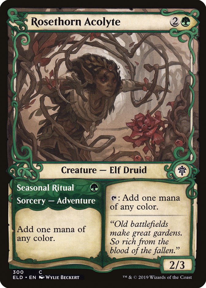 Rosethorn Acolyte // Seasonal Ritual (Showcase) [Throne of Eldraine] | Tabernacle Games
